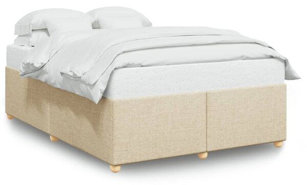 Rám postele bez matrace krémový 140 x 190 cm textil 3284734