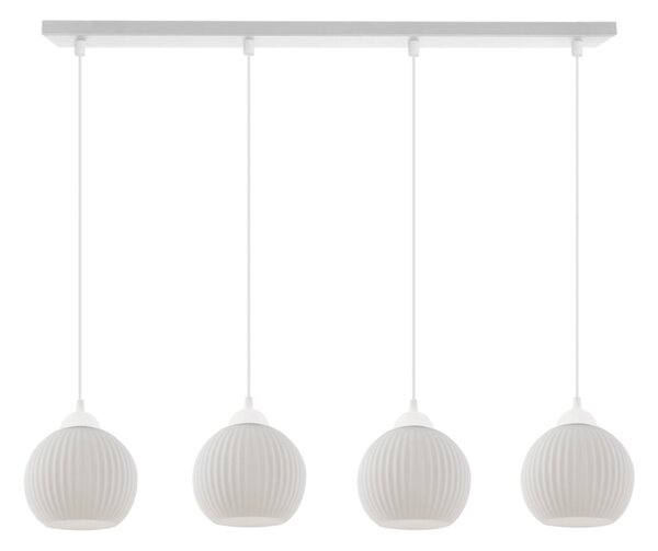 Závěsné svítidlo Riffle Round, 4x bílé skleněné stínítko, w