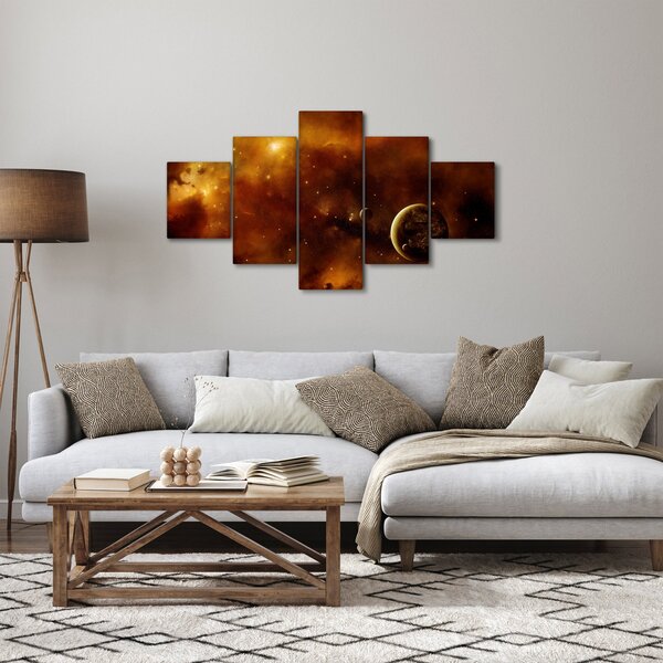 Obraz - Planety s mlhovinou (125x70 cm)