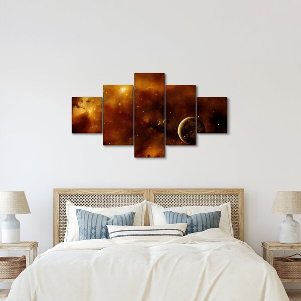 Obraz - Planety s mlhovinou (125x70 cm)