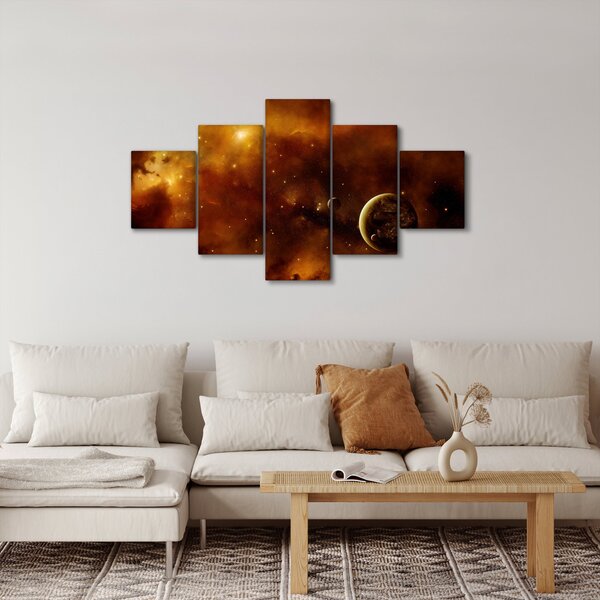 Obraz - Planety s mlhovinou (125x70 cm)