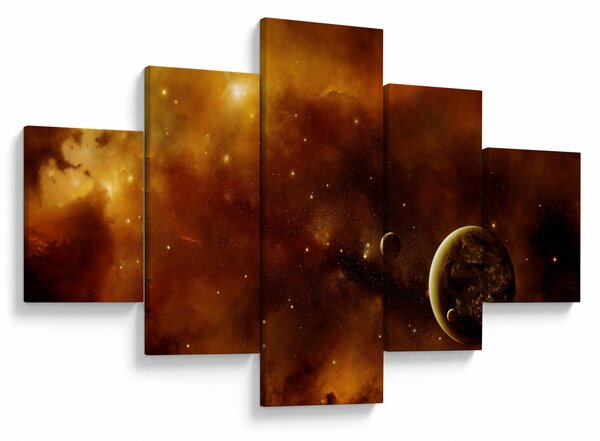 Obraz - Planety s mlhovinou (125x70 cm)