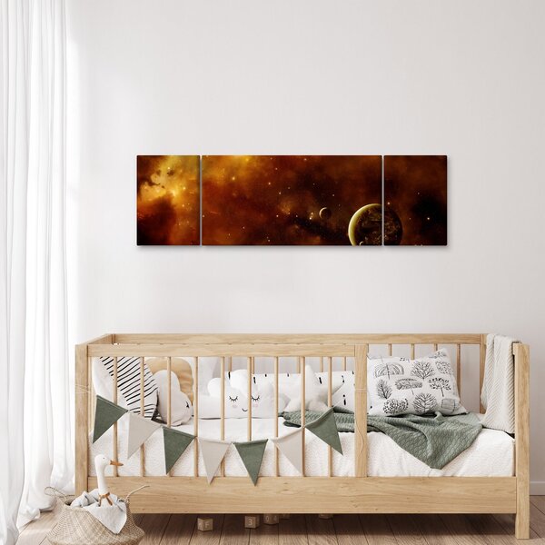 Obraz - Planety s mlhovinou (170x50 cm)