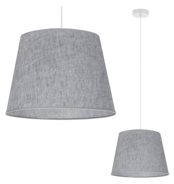 Závěsné svítidlo Jen, 1x šedé textilní stínítko, (fi 38 cm), w