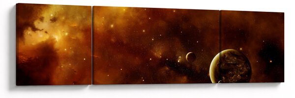 Obraz - Planety s mlhovinou (170x50 cm)