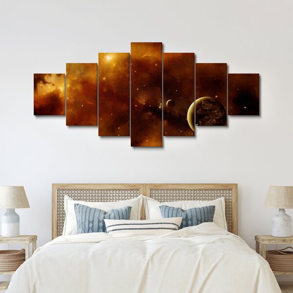 Obraz - Planety s mlhovinou (210x100 cm)