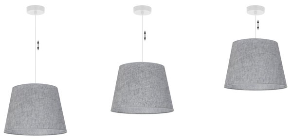 Závěsné svítidlo Jen, 1x šedé textilní stínítko, (fi 38 cm), w