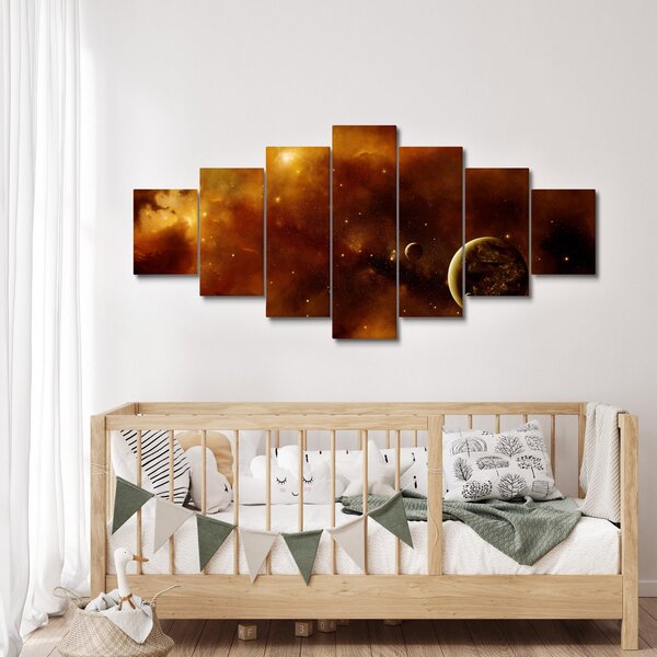Obraz - Planety s mlhovinou (210x100 cm)