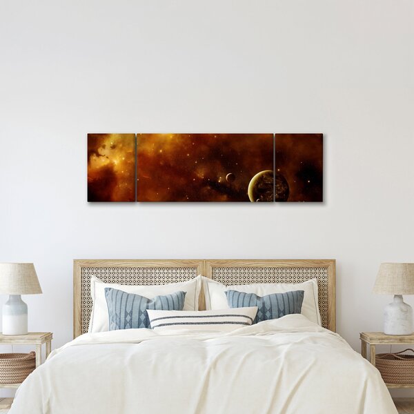 Obraz - Planety s mlhovinou (170x50 cm)