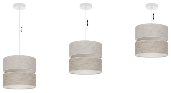 Závěsné svítidlo Jen, 1x béžové/světlobéžové textilní stínítko, (fi 20 cm), w
