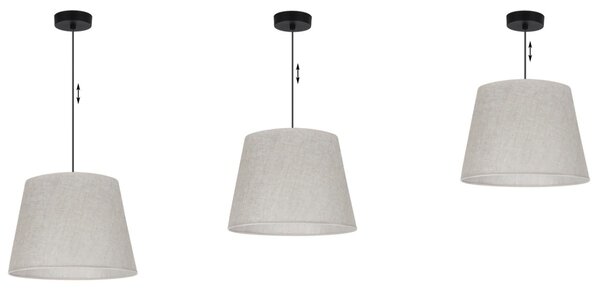 Závěsné svítidlo Len1, 1x světle béžové textilní stínítko, (fi 38 cm), b