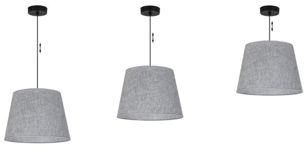 Závěsné svítidlo Jen, 1x šedé textilní stínítko, (fi 38 cm), b