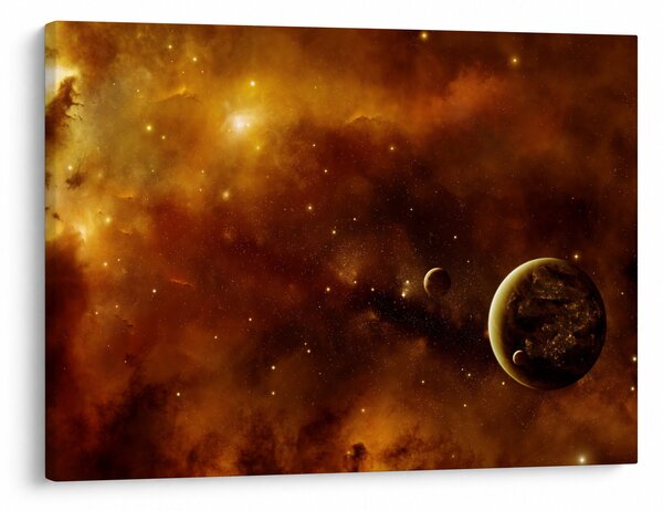 Obraz - Planety s mlhovinou (70x50 cm)