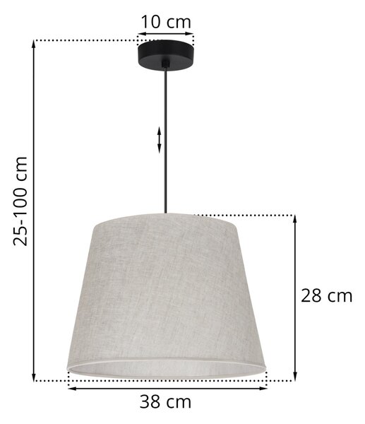 Závěsné svítidlo Len1, 1x světle béžové textilní stínítko, (fi 38 cm), b