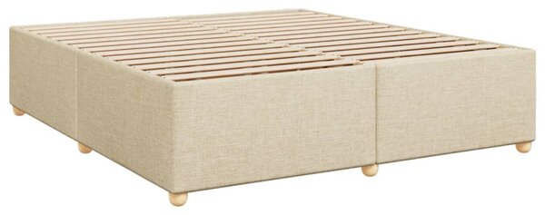 Rám postele bez matrace krémový 200 x 200 cm textil 3284762