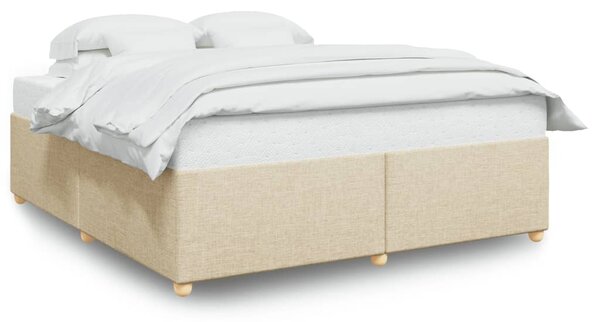 Rám postele bez matrace krémový 200 x 200 cm textil 3284762