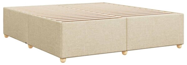 Rám postele bez matrace krémový 200 x 200 cm textil 3284762