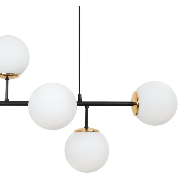 Závěsné svítidlo Florence 1, 6x bílé skleněné stínítko, B/G