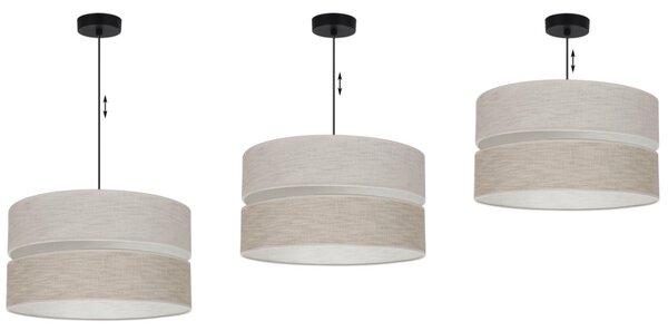 Závěsné svítidlo Jen, 1x béžové/světlobéžové textilní stínítko, (fi 40 cm), b