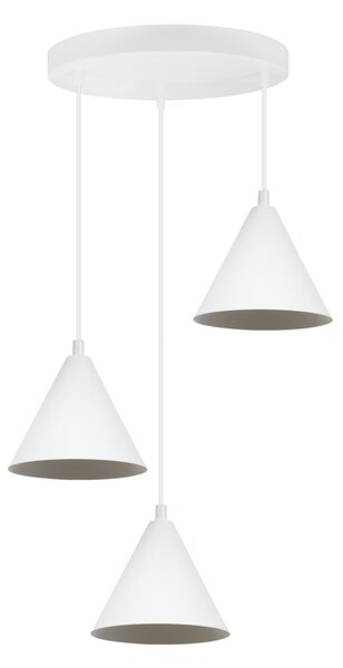 Závěsné svítidlo Soho, 3x bílé kovové stínítko, (fi 14cm)