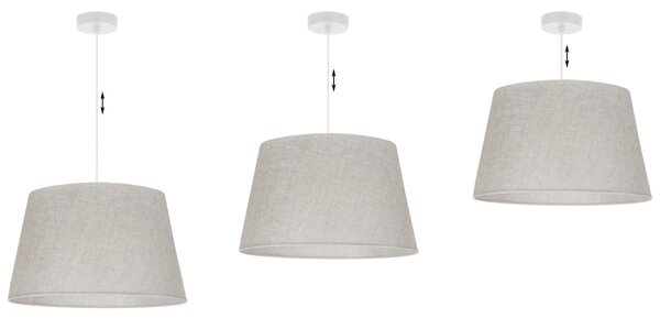 Závěsné svítidlo Len1, 1x světle béžové textilní stínítko, (fi 44 cm), w