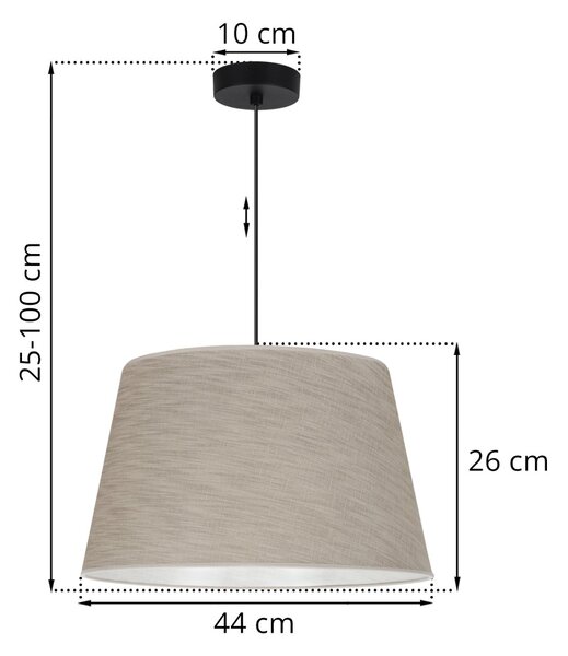 Závěsné svítidlo Jen, 1x béžové textilní stínítko, (fi 44 cm), b