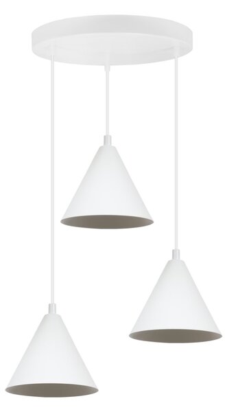 Závěsné svítidlo Soho, 3x bílé kovové stínítko, (fi 14cm)