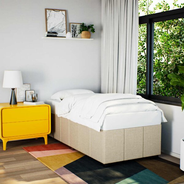 Rám postele bez matrací krémově 80x200 cm textil 3284795