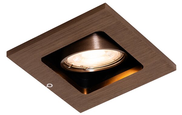 Chytré zapuštěné bodové svítidlo tmavě bronzové otočné a naklápěcí vč. Wifi GU10 50mm - Qure