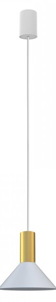 NOWODVORSKI Závěsné industriální LED osvětlení HERMANOS A, 1xGU10, 10W, bílé, mosazné 8040