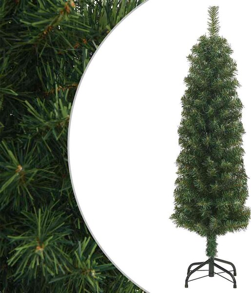Úzký umělý vánoční stromek se stojanem zelený 120 cm PVC 328480