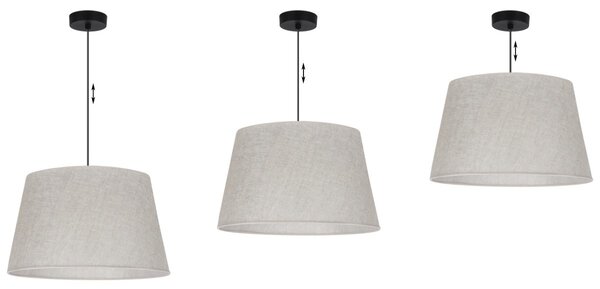 Závěsné svítidlo Len1, 1x světle béžové textilní stínítko, (fi 44 cm), b