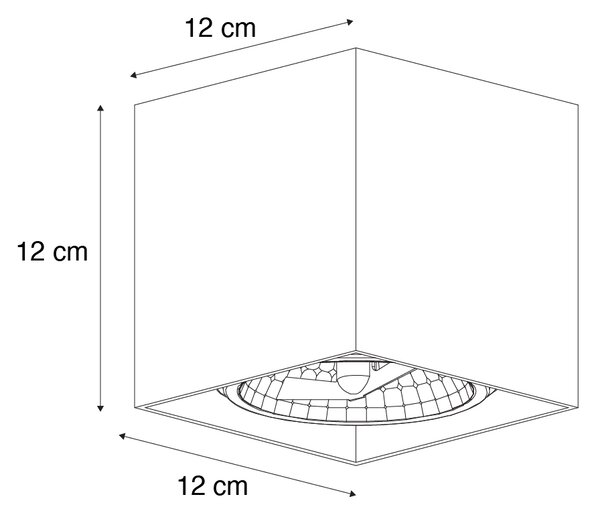 Designové bodové světlo tmavě bronzové čtvercové otočné a naklápěcí - Box