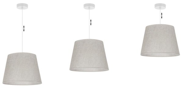 Závěsné svítidlo Len1, 1x světle béžové textilní stínítko, (fi 38 cm), w