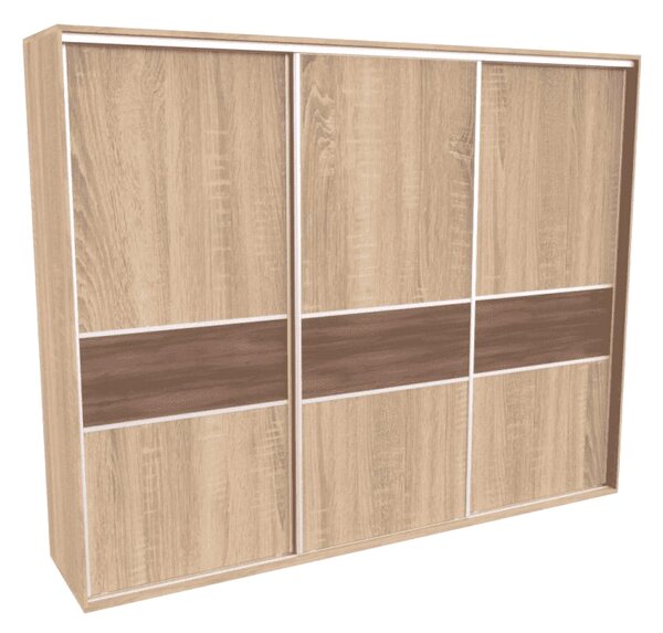 Šatní skříň FLEXI 3 s dělenými dveřmi LTD Dub sametový, Šířka: 280 cm, Výška: 220 cm