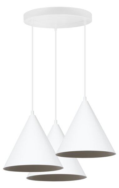 Závěsné svítidlo Soho, 3x bílé kovové stínítko, (fi 25cm)