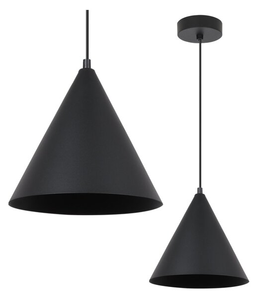 Závěsné svítidlo Soho, 1x černé kovové stínítko, (fi 25cm)