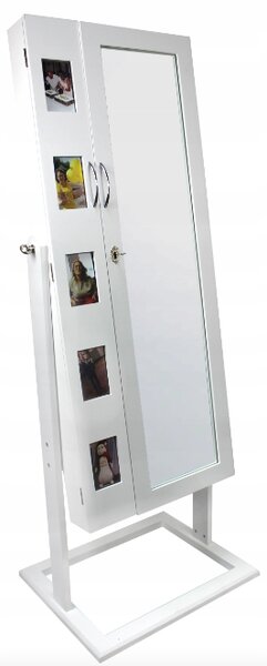Cinque Jewellery skříňka se zrcadlem Bílá 151 x 48 x 56 cm