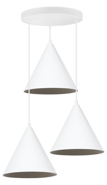 Závěsné svítidlo Soho, 3x bílé kovové stínítko, (fi 25cm)