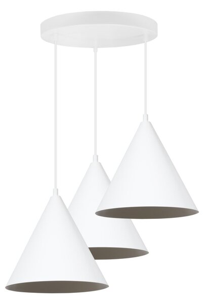 Závěsné svítidlo Soho, 3x bílé kovové stínítko, (fi 25cm)