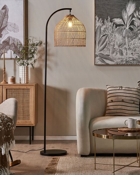 Stojací lampa BERNICA Ratan Přírodní