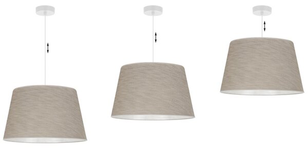 Závěsné svítidlo Jen, 1x béžové textilní stínítko, (fi 44 cm), w