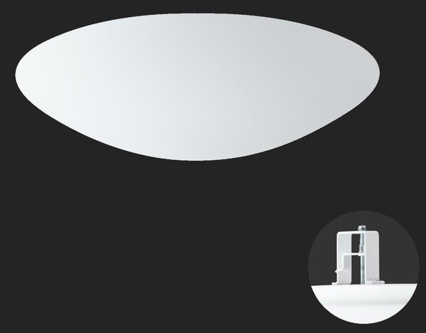 OSMONT AUR59878 AURA V9 stropní/nástěnné skleněné polovestavné svítidlo bílá IP44 4000 K 52W LED nouzové kombinované 3 h