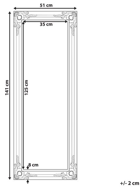 Zrcadlo BELLAC 51 cm 141 cm Stříbrná