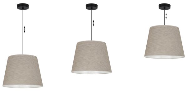 Závěsné svítidlo Jen, 1x béžové textilní stínítko, (fi 38 cm), b