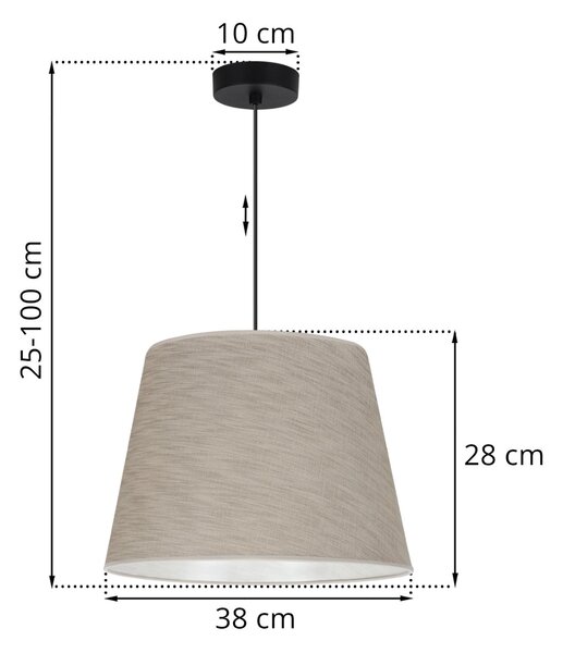 Závěsné svítidlo Jen, 1x béžové textilní stínítko, (fi 38 cm), b