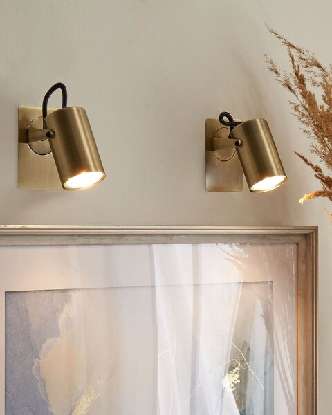 Sada 2 bodových lamp KLIP Nastavitelná Kov Mosazná