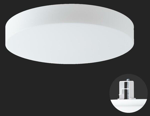 OSMONT ELS68652 ELSA V5 stropní/nástěnné skleněné polovestavné svítidlo bílá IP44 4000 K 36W LED nouzové kombinované 3 h