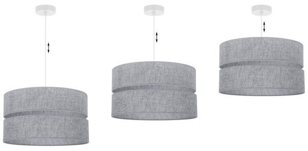 Závěsné svítidlo Jen, 1x šedé textilní stínítko, (fi 40 cm), w