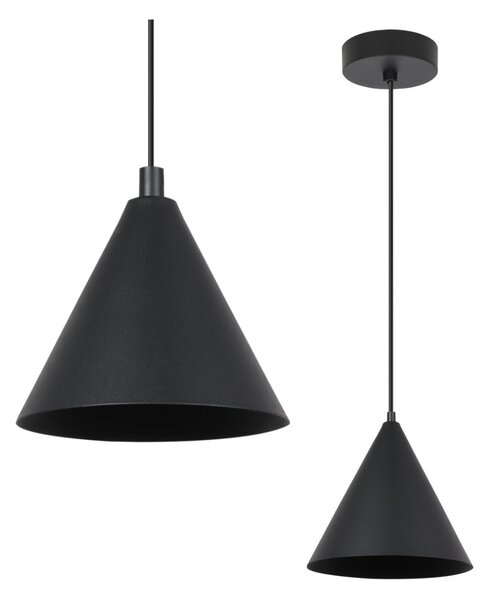 Závěsné svítidlo Soho, 1x černé kovové stínítko, (fi 14cm)